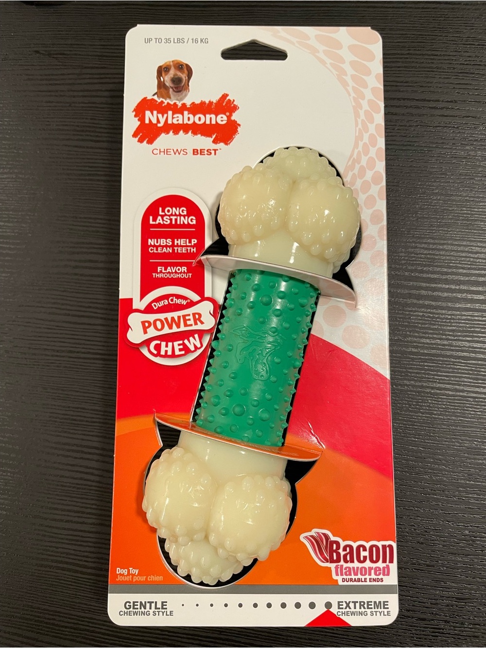Nylabone. Power Chew Bacon Flavored  Dog Chew Toy